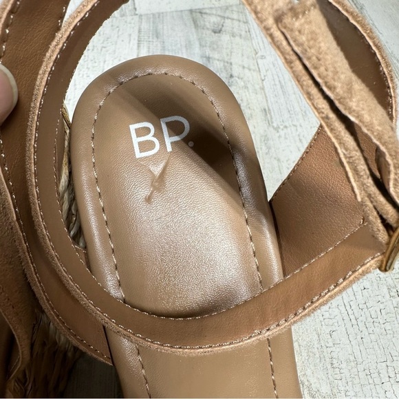 New BP. Women Beige Faux Suede Ginny Wedge Ankle Strap Espadrille Sandals #491 - Picture 8 of 10